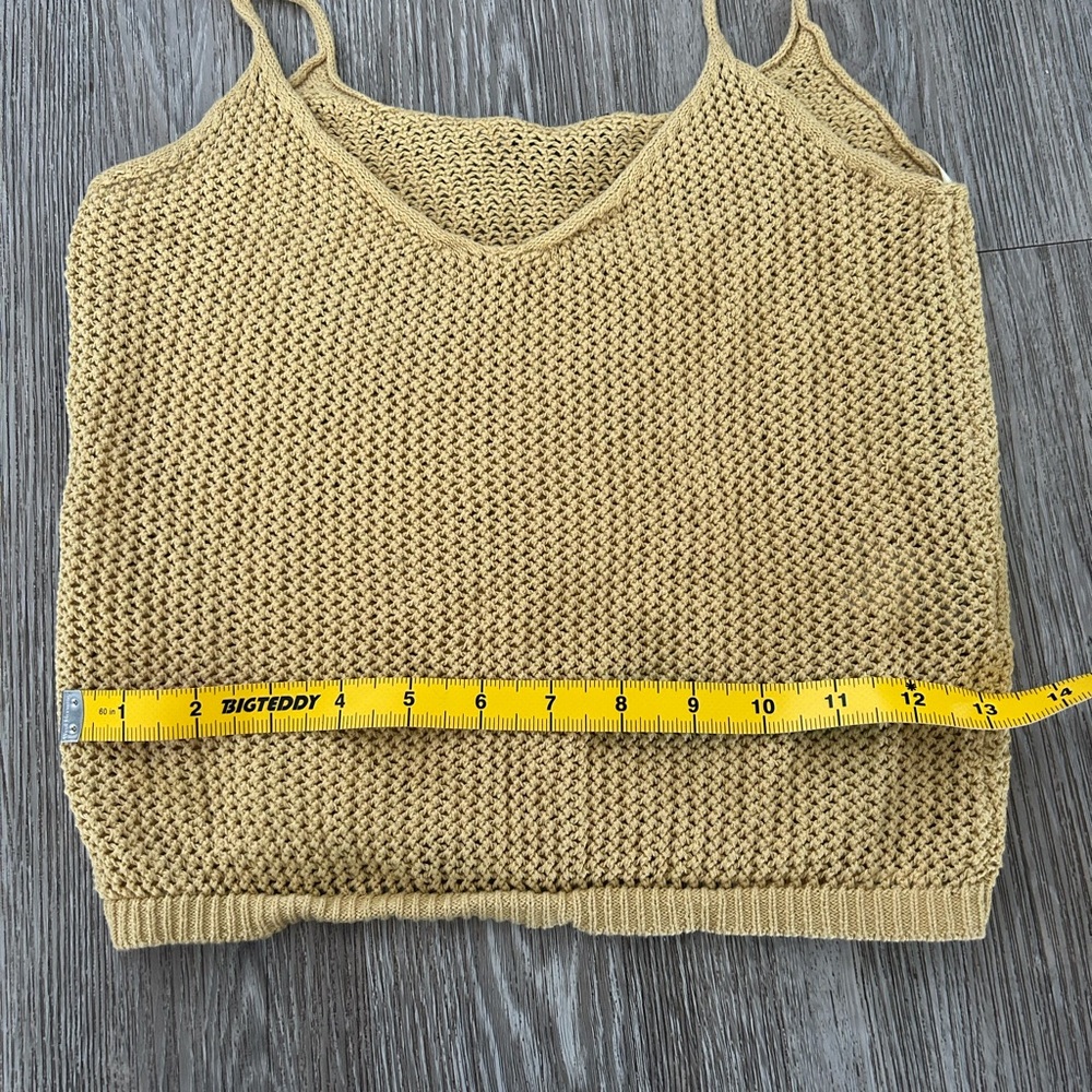 Dynamite Knit cropped Tank Top -size XS golden yellow -100% cotton - Picture 9 of 9